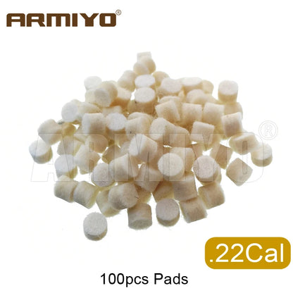 Armiyo .17Cal 5.56mm ~ 9mm .45Cal 100Pcs Wool Felt Polishing Pad Without Hole Bore Mop Brush Pipeline Cleaning Oiling Tool