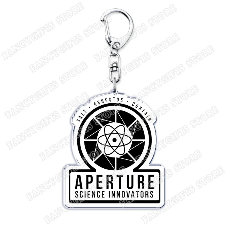 Trending Video Game Keychains for Accessories Bag Glados Aperture Laboratories Science Keyrings Jewelry Gamer Fans Gaming Gifts