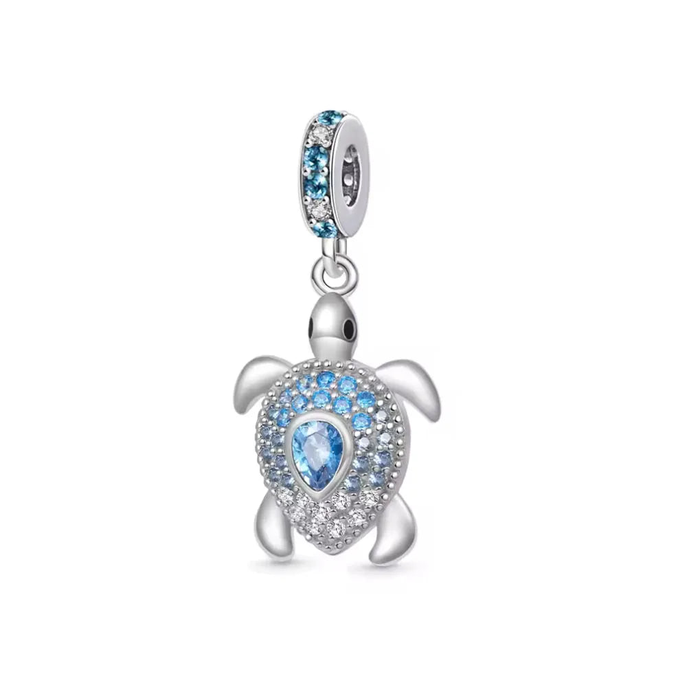 Blue Ocean Turtle Octopus Ship Talisman 925 Silver Beads, Suitable for Original Bracelets DIY Jewelry Women's Accessories Gifts