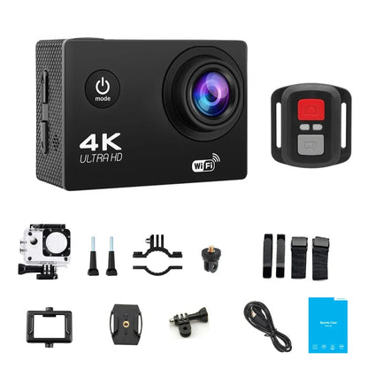 5K Dual-Screen Action Camera With WiFi Direct Connection Autofocus Waterproof Shooting LED Touchscreen And Remote Control Design