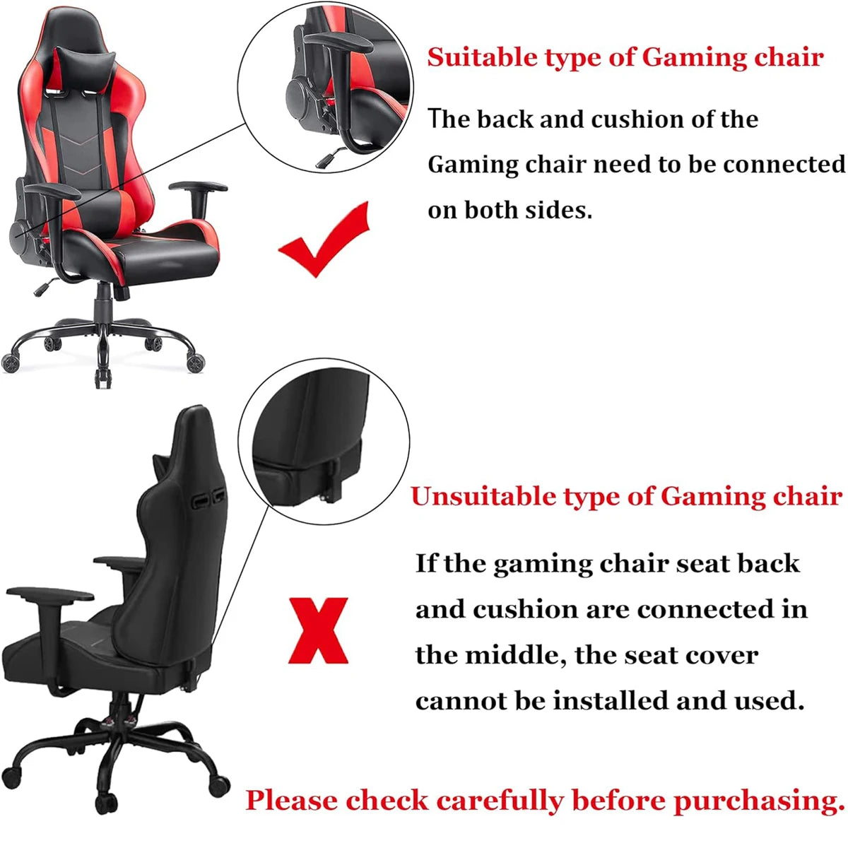 Thick Jacquard Office Computer Game Chair Slipcovers Stretchy  Reclining Racing Gaming Chair Cover Protector With Armrest Cover