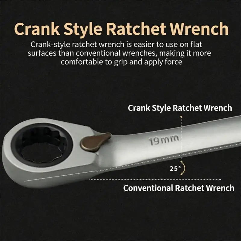 652F Stable Double Head Ratcheting Wrench With Quick Releases Mechanism For Easy Use