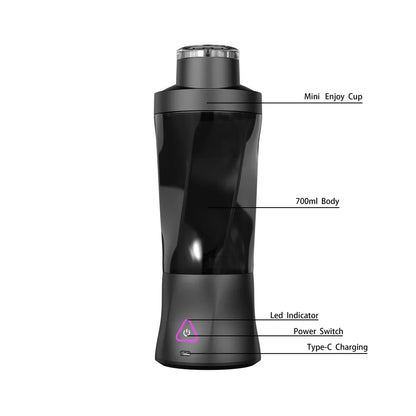 700ml 6000mAH Portable Blender Large Capacity Portable Juicer Cup Multifunctional Strong Power Ice Crushing Juicer