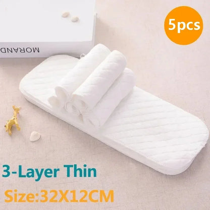 2/5/10pcs Baby Reusable Diapers Washable Ecological Nappies Inserts Cotton Cloth Diapers for Children Breathable Absorbent