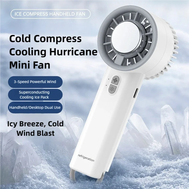 TINSOL Ice-cooling high-speed handheld fan 5200mAh portable mini fan, suitable for travel, camping, and outdoors
