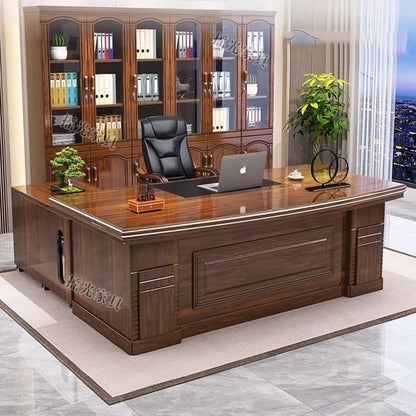 Modern Wooden Office Desk Storage Design Multifunctional Nordic Office Desk Gaming Computer Meuble Bureau Commercial Furniture