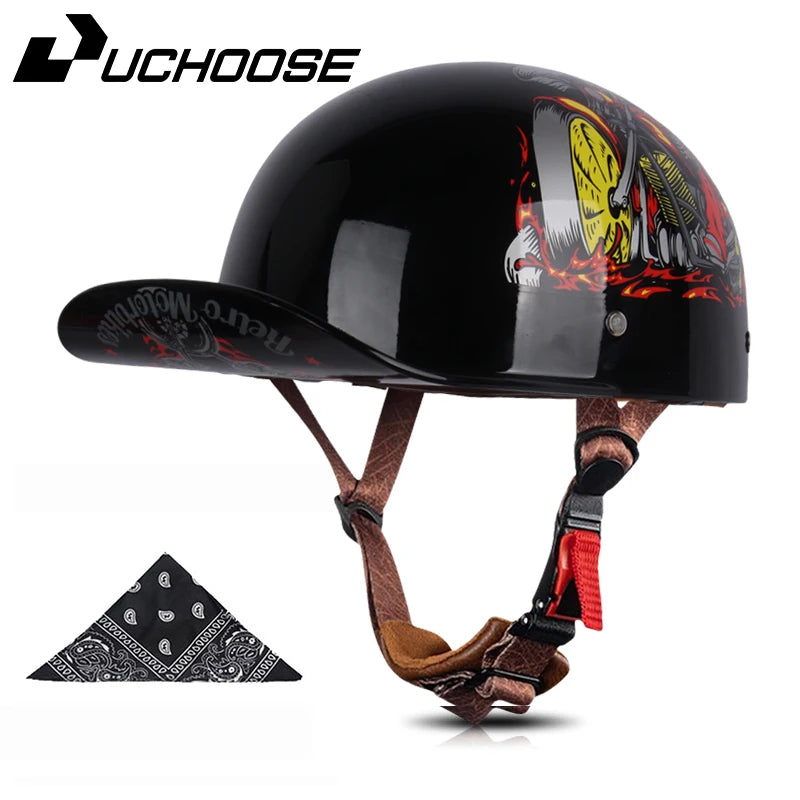 Motorcycle Helmet Electric Vehicle Riding Locomotive for Retro Half Helmet Four Seasons Universal Helmet Helmet