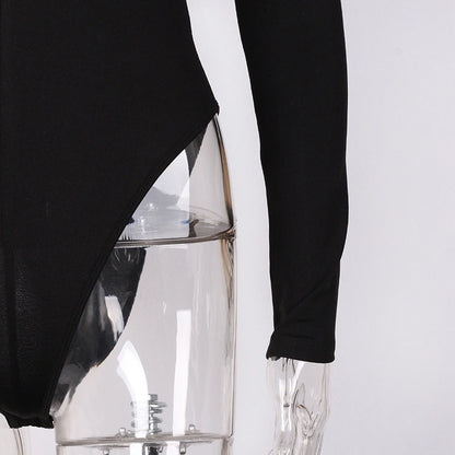 long sleeve zipper high neck bodycon sexy body autumn winter women fashion bodysuit women Fashion Streetwear Outfits Overalls