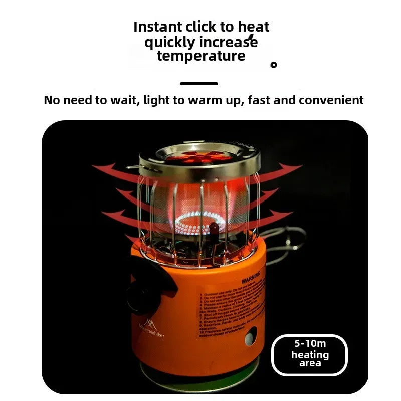 MOUNTAINHIKER Portable 2000W Gas Heater Gas Outdoor Camping Stove Heating Cooker for Ice Fishing Camping Hiking Tent Gas Heater