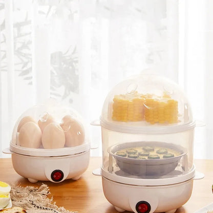 Automatic Electric Egg Streamer Multifunctional Electric Egg Boiler Double Layers Egg Cooker Mini Kitchen Breakfast Machine