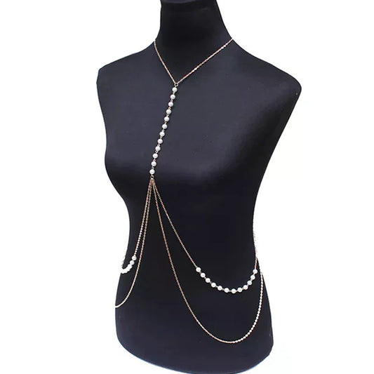 Jewelry: Sexy Babes, Imitation Pearl Body Chains, Sexy Bikini Beach Waist Chains
