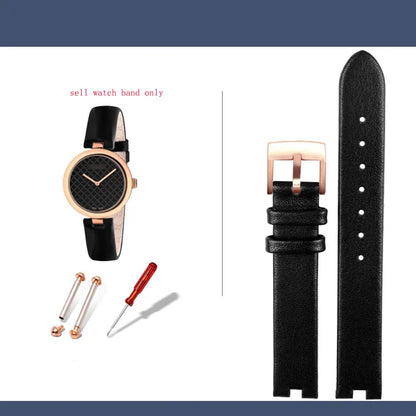 12-4mm 14-4mm Women's  Leather Watch Strap For Gucci Leather Notch Watch band YA141401 YA141505  Leather Watch Chain Wristband