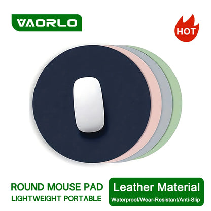 Round Mouse Pad Single-sided Solid Color Universal Non-slip Pad Mouse Pad Suitable for Laptop Office Leather Gaming Mouse Pad