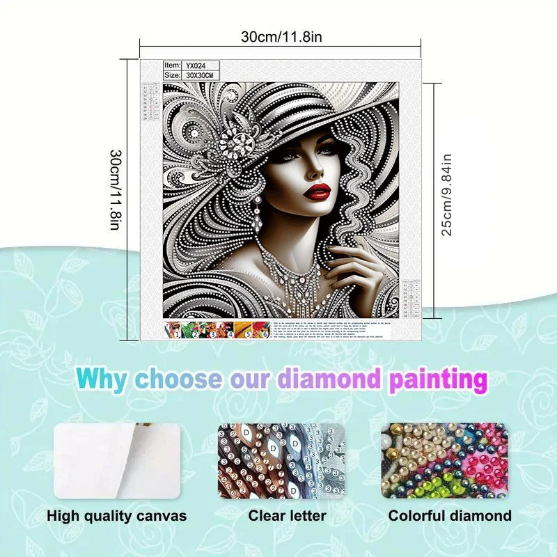 2D floor plan DIY diamond painting set beautiful women's decoration DIY irregular diamond mosaic art gift crafts wall home decor