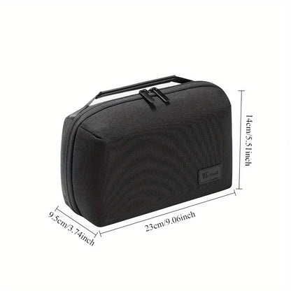 Compact Cable Organizer Bag - Zippered Tech Pouch for Chargers, Cables, Earphones - Durable Travel Storage Bag Accessory