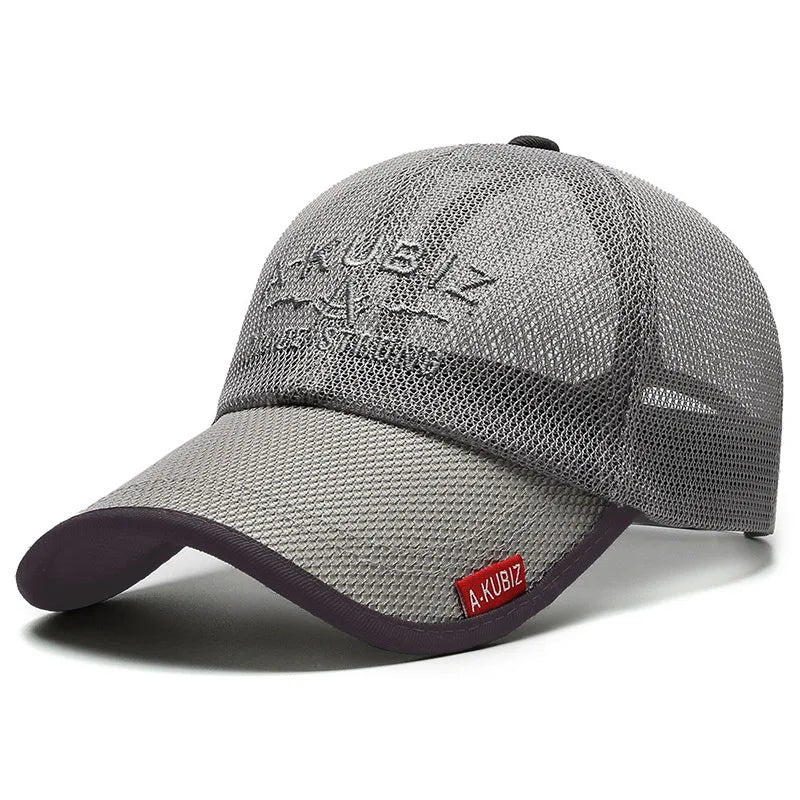Men's Summer Mesh Breathable Baseball Cap Outdoor Quick Dry Golf Sport Fishing Visor Sun Hats Man Male Solid Color Snapback Caps