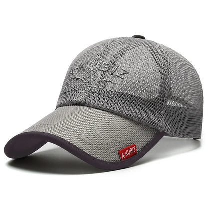 Men's Summer Mesh Breathable Baseball Cap Outdoor Quick Dry Golf Sport Fishing Visor Sun Hats Man Male Solid Color Snapback Caps