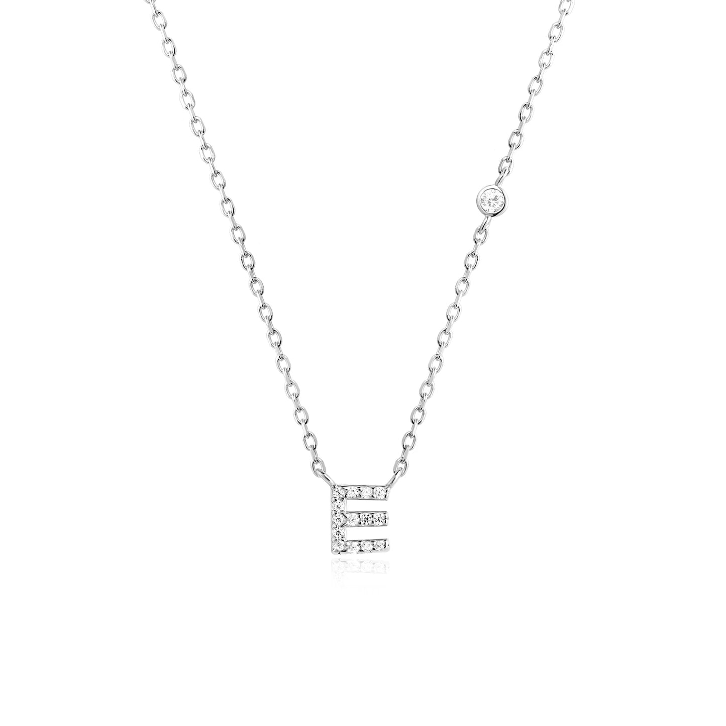 VEWANT New 925 Sterling Silver Monogram Initial Letter A M Pendant Long Chain Necklace Crystal Fine Jewelry Luxury Fine Jewelry
