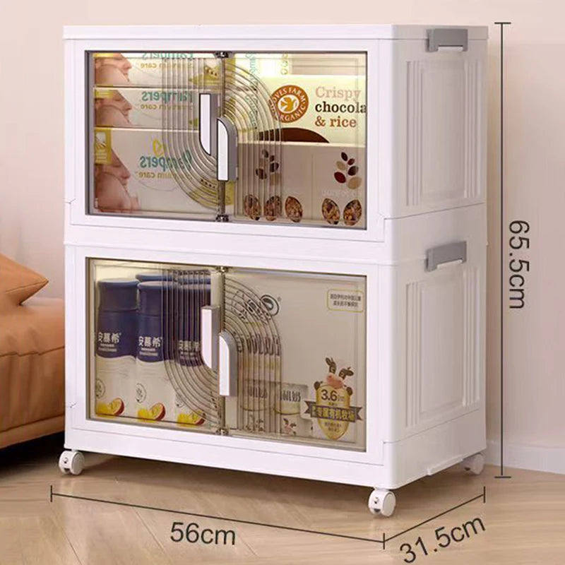Folding Storage Box Multifunctional Transparent Storage Bins Clothes Toy Makeup Organizer Boxes Bedroom Organizers Box with Lid