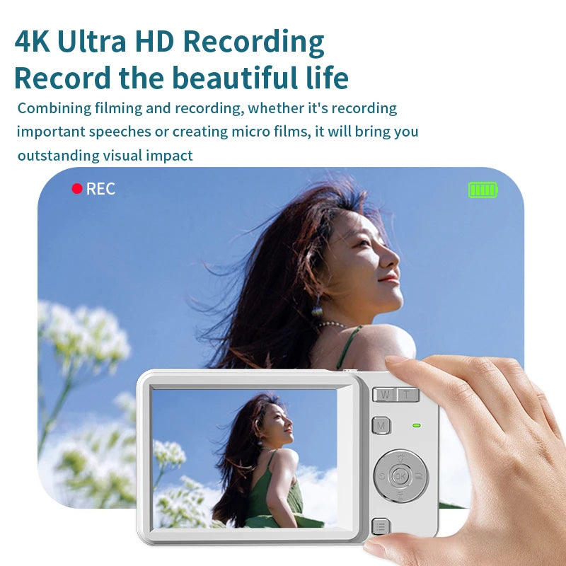Lenovo 64MP 4K Digital Camera with 16X Zoom Autofocus Vlogging Camera for Students YouTube Video Portable Travel WiFi