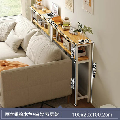 Multi-functional Living Room Long Partition Rack Bed Tail Storage Table Rear Sofa Gap Narrow Side Table Space-Saving Furniture
