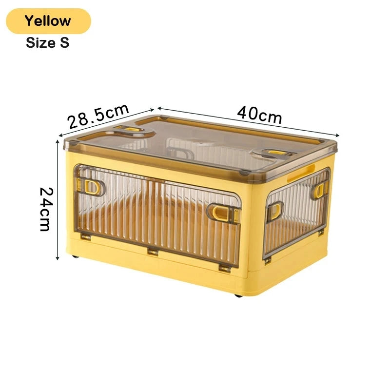 Foldable Storage Box Closet Organizer with Wheels Outdoor Stackable Sundries Organizer Clothes Quilts Toys Books Storage Box