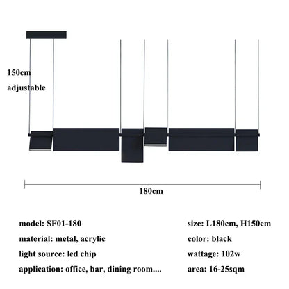 Modern Rotatable Led Chandelier Lighting Living Dining Room Pendant Lamp Home Decor Bar Office Reception Hanging Light Luminaire