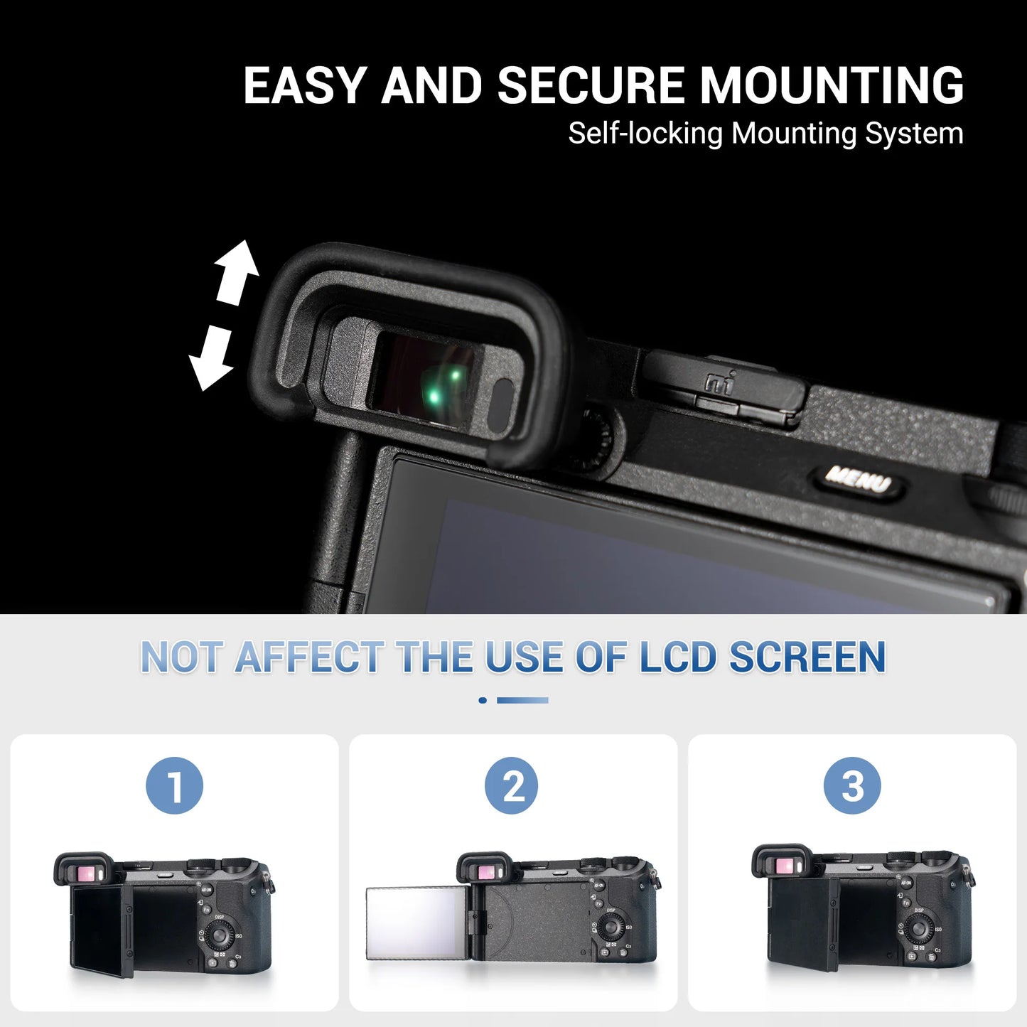 JJC A6700 Eyecup FDA-EP20 Soft Silicone Eyecup Eyepiece Viewfinder Eye Cup for Sony A6700 Replaces Sony FDA-EP20 Eyecup
