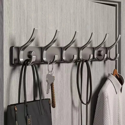 no drill Holes One Row Hangers Kitchen Towels Clothes Hats Toilet Towel Rack Storage Wall Mounted Door Back Rod Hook