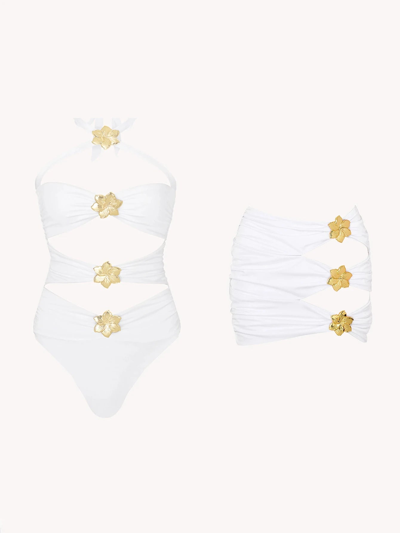 Sexy Starfish Bikini Set With Skirt Women Two-Pieces Swimsuit 2025 New High Fork Skirt Set Biquini Swimwear For Girl Clothing