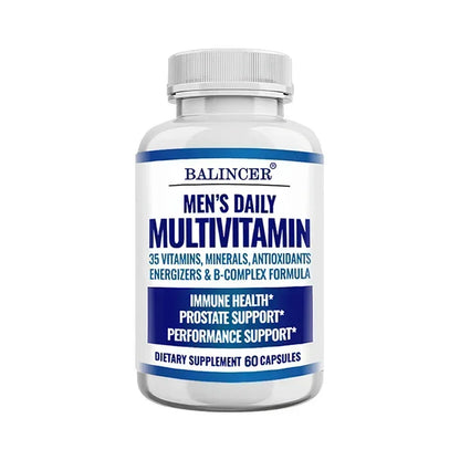 Men's Multivitamin - Contains vitamins B12, B6, zinc and selenium to support coordination, heart, immunity and prostate health