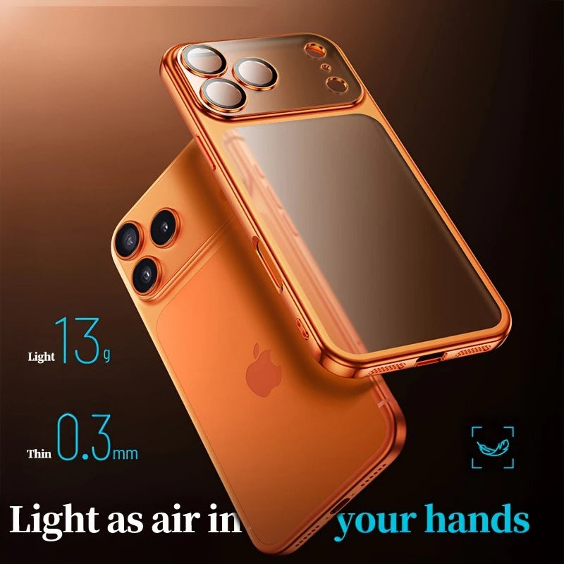 Luxury Plating Clear Phone Case For iPhone 17 14 15 13 16 Pro Max Hard Cases For iPhone17 Pro Max 16Pro Shockproof Matt Cover