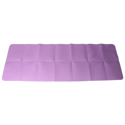 Y67A-2X Foldable Yoga Mat Folding Travel Fitness Exercise Mat Double Sided Non-Slip For Yoga Pilates & Floor Workouts Purple