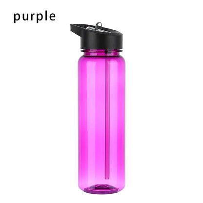 750ml Sports Water Bottle With Straw Outdoor Plastic Clear Dinkware Travel Camping Portable Leakproof Drinking Cup