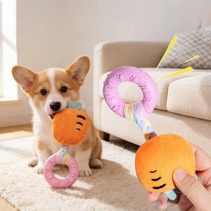 Dog Toys Rubber Plush Toys Dog Biting & Teething Relief Toys Pet Products Clean Teeth Interactive Dolls Sound Bite Pets Supplie