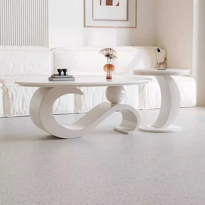 Mid Century Retro Coffee Table Beauty Luxury Oval Nordic Coffee Table Aesthetic Classic Table Basse De Salon Home Furniture