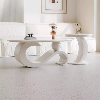Mid Century Retro Coffee Table Beauty Luxury Oval Nordic Coffee Table Aesthetic Classic Table Basse De Salon Home Furniture