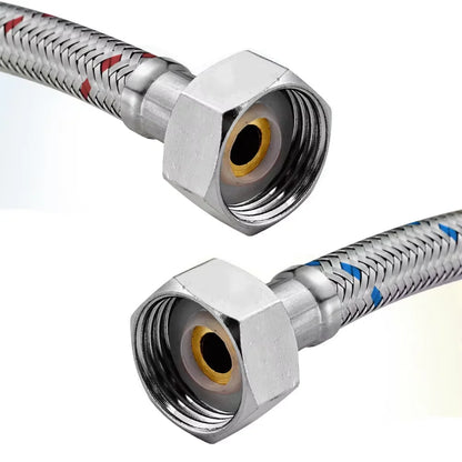 G1/2 G3/8 G9/16 50cm 1 pair Stainless Steel Flexible Plumbing Pipes Cold Hot mixer Faucet Water supply pipe Hoses bathroom part