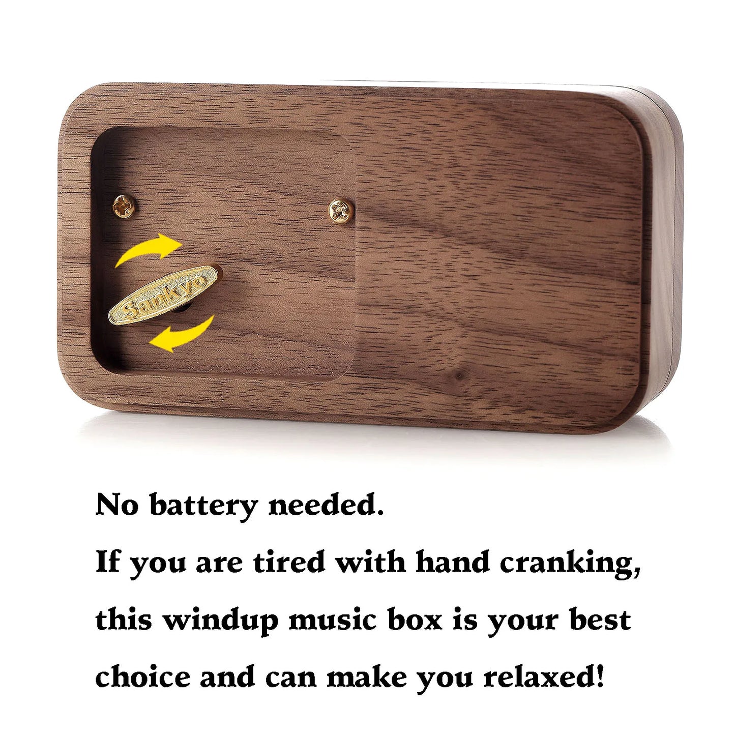 Roosiking Walnut Wooden Ring Box Music Box Jewelry Organizer Family Valentine's Day Christmas New Year Gift(Tune:Anastasia)