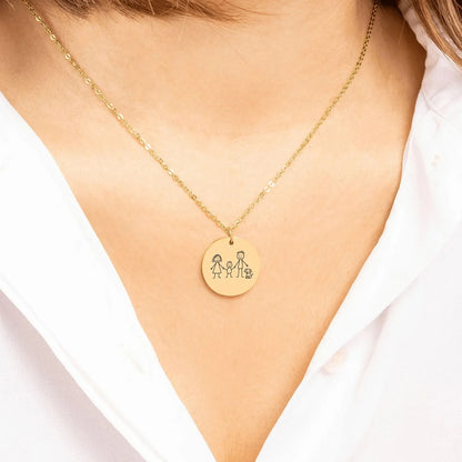 Child’s Drawing Necklace Personalized Drawing Necklace Kid's Handwriting Necklace Child’s Drawing Necklace Gift for Mom