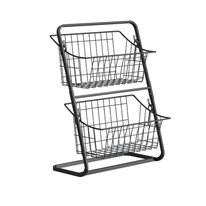 Kitchen Organizer 2 Tier Storage Rack Easy To Clean Material Maximized Countertop Space For Pantry Organization
