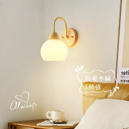 Bedroom Headboard Nordic Log Cream Wind Living Room Background Wall HomestaySuperior Sense Children's Room Wall Lamp