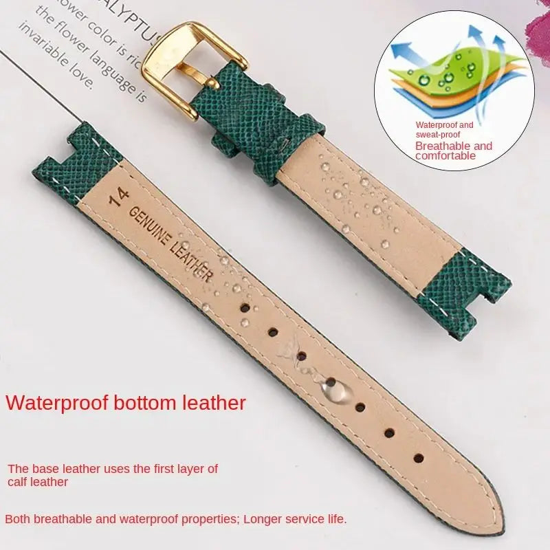 12mm 14mm For Gucci YA141401 YA141404 YA141505 Soft Cowhide Genuine Leather watchband GC women's watch strap Pink red bracelet