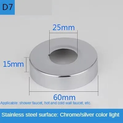 2PCS 1/2"3/4"Faucet Decorative Cover Stainless Steel Water Pipe Connector Heighten Valve Panel Shower Kitchen Faucet Accessories