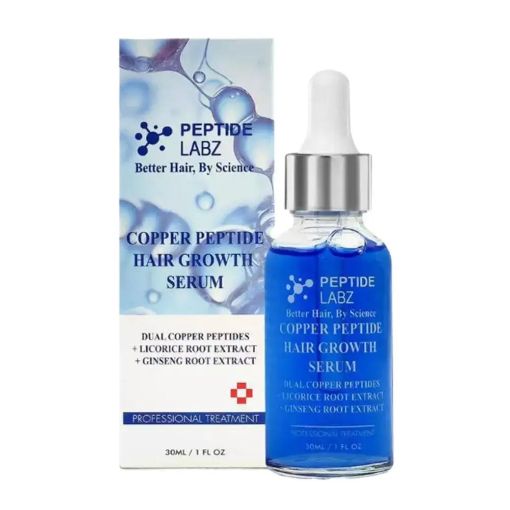 Copper Peptide GHK-cu Hair Growth Serum - Natural Gentle Formula Strengthens Hair Follicles For All Hair Types