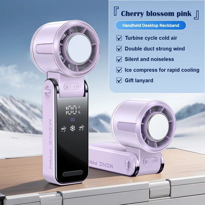 Foldable TEC Superconducting Cooling Fan Portable 29,000 RPM USB Rechargeable Mini Air Cooler for Travel Camping Outdoor