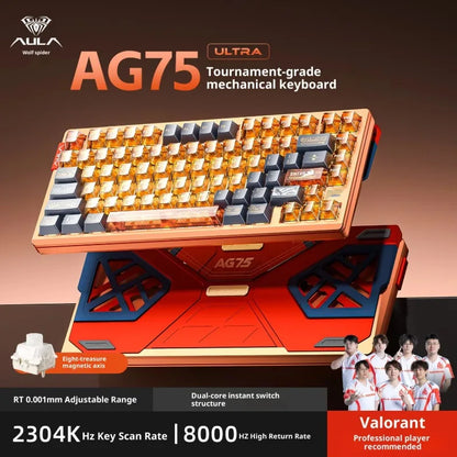 AULA AG75 Magnetic Axis Mechanical Keyboard Low Latency Gaming Keyboard All-aluminum Alloy 75% Layout Gaming Keyboard PC Gift