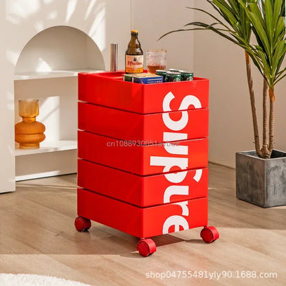 360 Rotating Removable Bedside Table File Cabinet Storage Office Multi-layer Drawer Simple Ins Side Few Storage Cabinet