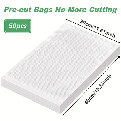 50pcs Vacuum Sealer Bags, Food Storage Pouches, Freshness Preservation for Kitchen, For Vacuum Sealer Machine Accessories