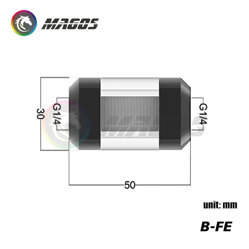 B-FE High Performance Metal Water Cooling Filter With High Flow Rate + Low Water Resistance, G1/4'' 0.058MM 250 Mesh Filter Net